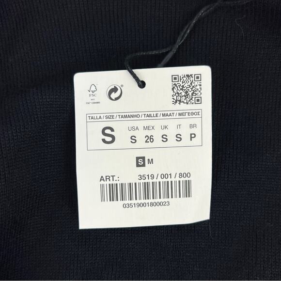 Zara Faux Leather Fringe Tassel Sweater Coat Small New - Picture 5 of 8